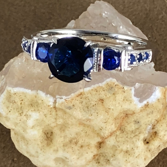 Gem Empourium Jewelry - 2CT Blue Sapphire 925 Sterling Silver Ring Size 7 Gem Empourium Jewelry - 2CT Blue Sapphire 925 Sterling Silver Ring Size 7